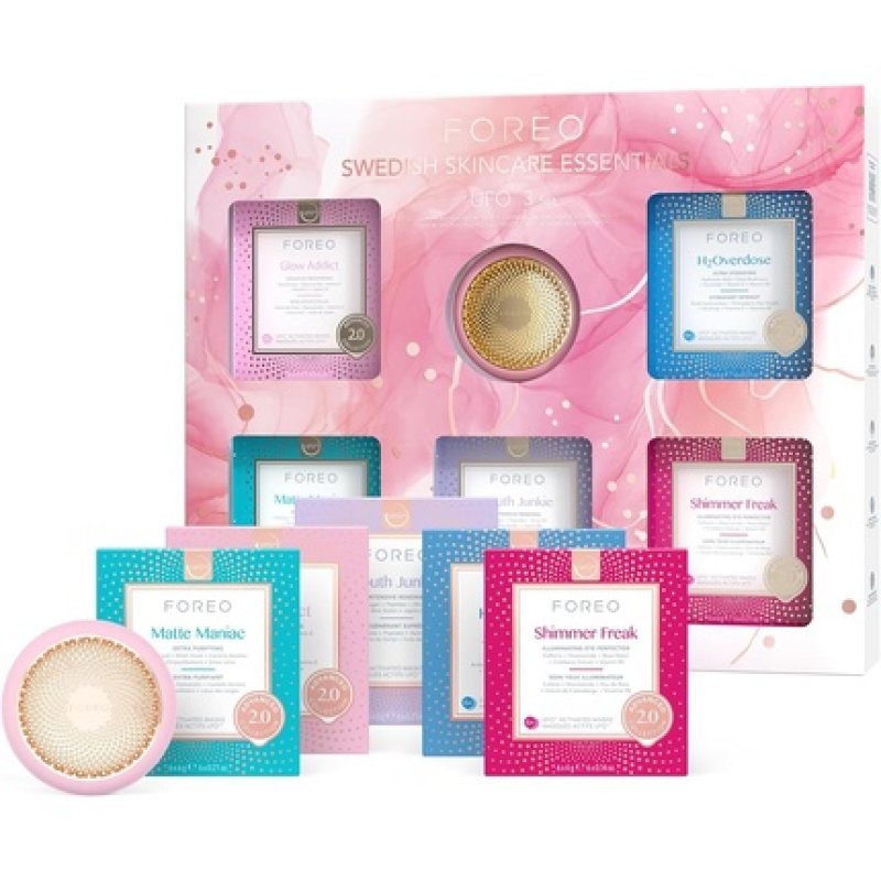 FOREO UFO 3 Full Spectrum Facial LED Mask Device with Face Moisturizer Set and T-Sonic Massage - Skin Care & Face Care