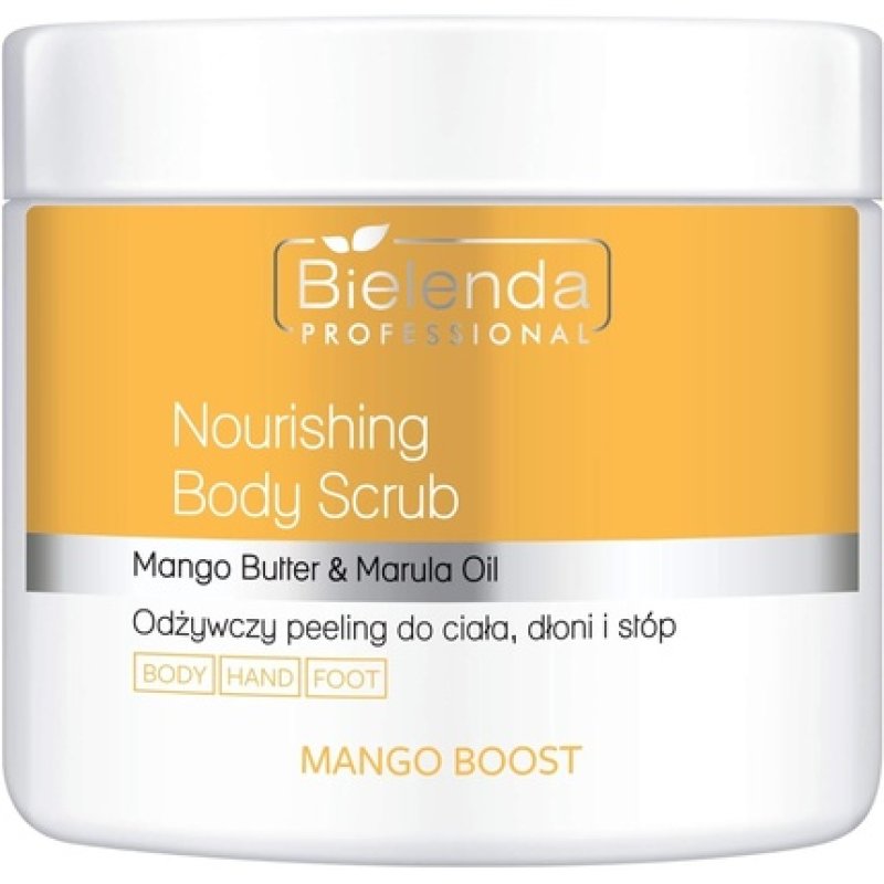 Bielenda Professional Mango Boost Nourishing Body Hand and Foot Scrub Moisturizing Smoothing Regenerating 550g