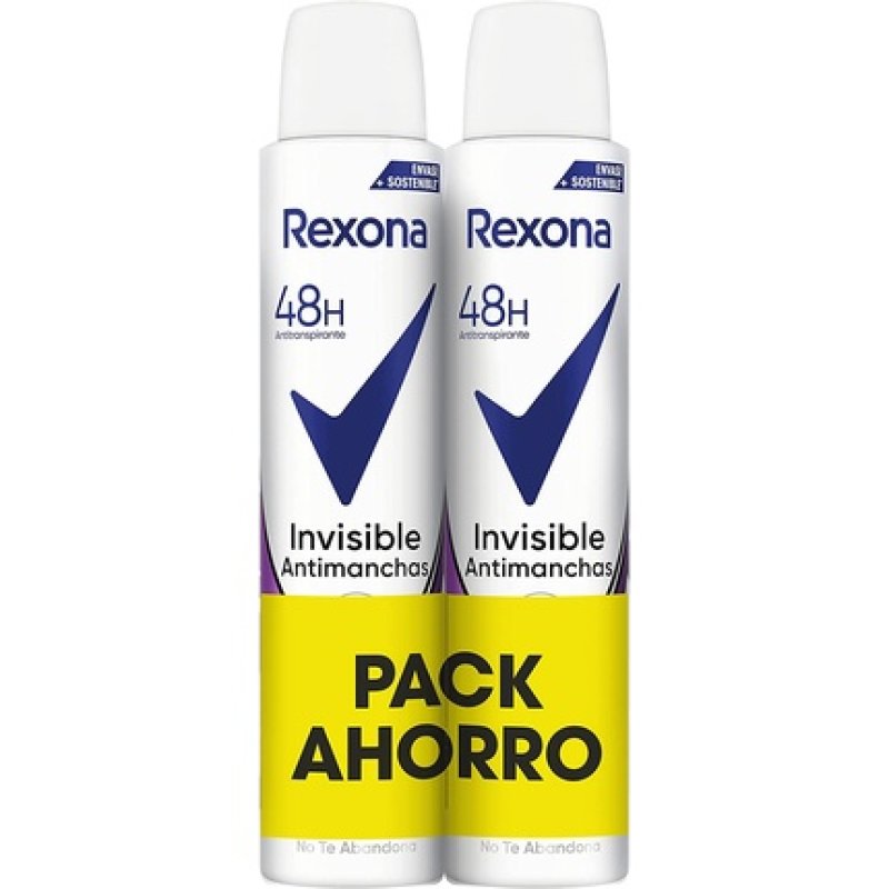 Rexona desodorante spray Invisible antimanchas 2X200 ml.