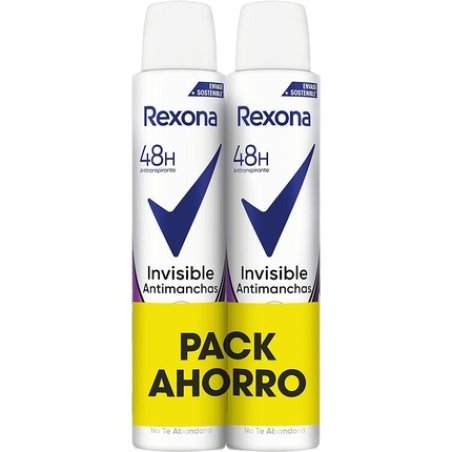 Rexona desodorante spray Invisible antimanchas 2X200 ml.