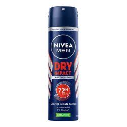 NIVEA MEN Dry Impact Deo Spray Antiperspirant 72h Protection Fresh Masculine Scent Deodorant Alcohol-Free 150ml