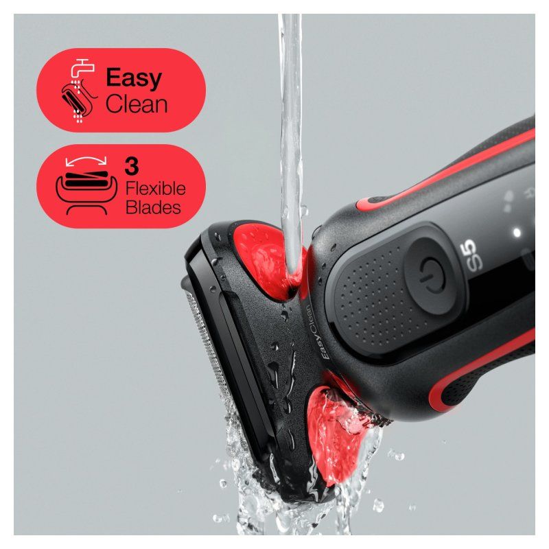 Braun Series 5 50-R1000s Foil shaver Black, Red