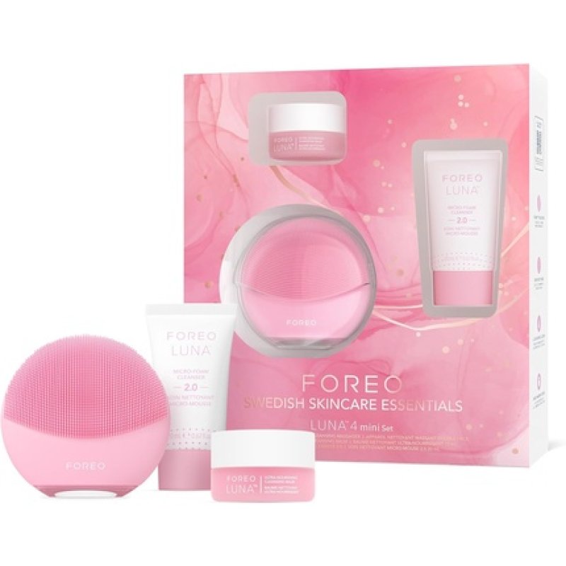 FOREO LUNA 4 mini Set Face Cleansing Brush & Face Massager with Ultra-Nourishing Cleansing Balm 15ml and Micro-Foam