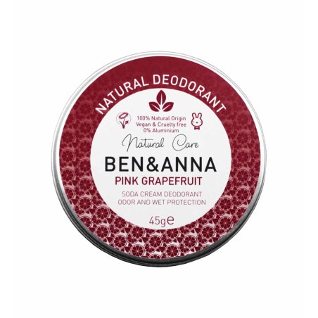 Ben & Anna Natural Deodorant Tin Pink Grapefruit