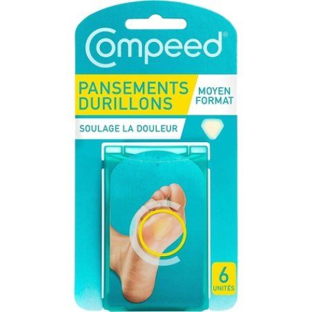 Compeed Callus Plasters 6 Hydrocolloid Plasters Foot Treatment Fast Natural Callus Removal 4.4cm x 4.5cm - Pack of 6