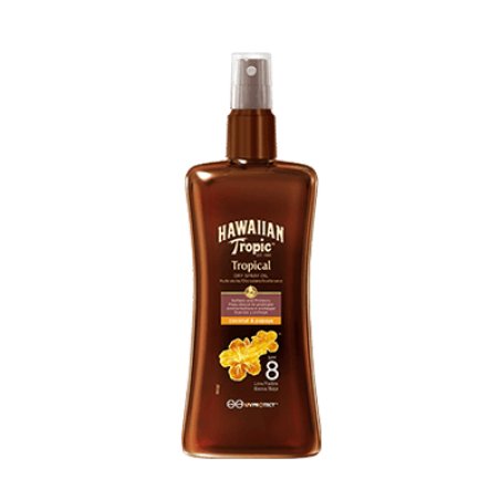 Hawaiian Tropic Spray Huile Sèche Protectrice SPF 8, 200 ml