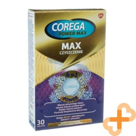 Corega Max Clean 4 in 1 Denture Cleaning Tablets Daily Care 30 Tablets