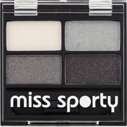 Miss Sporty Shadow Eyeshadow Palette - White, Gray, Dark Gray, and Silver Quattro 404 3.2g