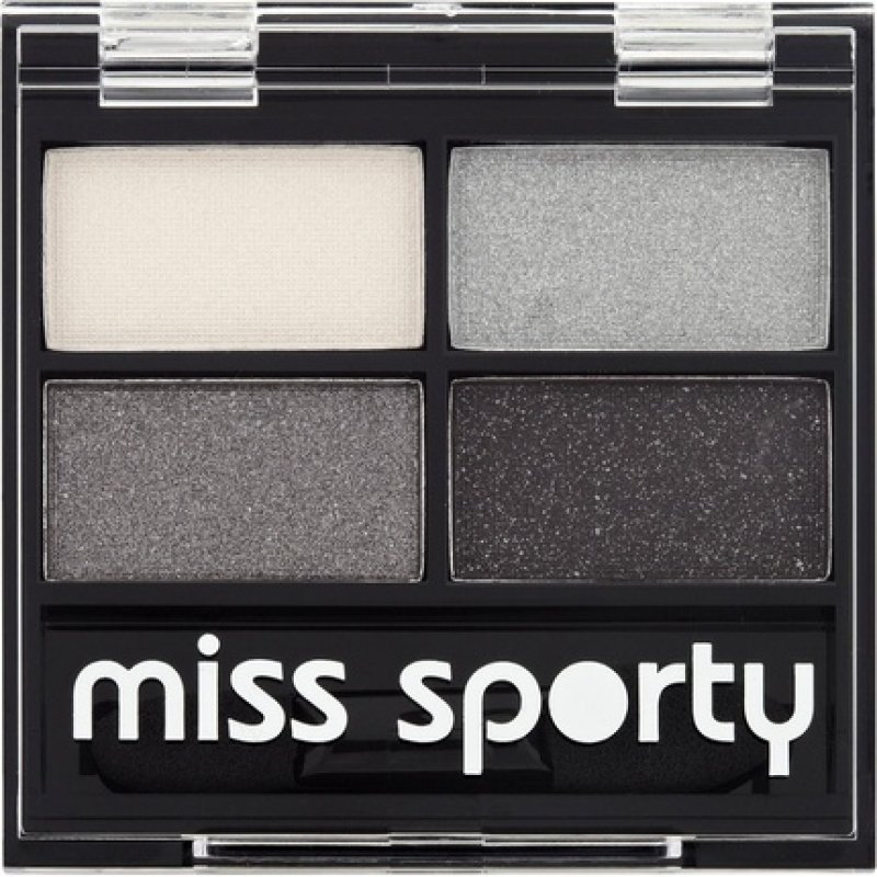 Miss Sporty Shadow Eyeshadow Palette - White, Gray, Dark Gray, and Silver Quattro 404 3.2g