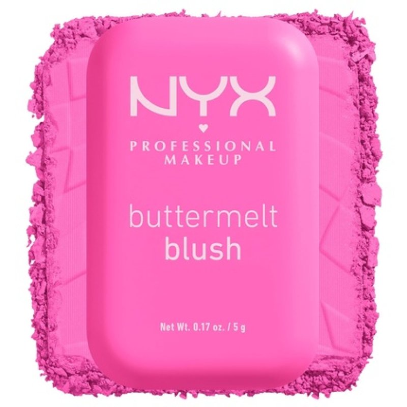 NYX PROFESSIONAL MAKEUP Buttermelt Powder Blush Fade and Transfer-Resistant Blush Vegan Formula My Butta Half 01 0.17