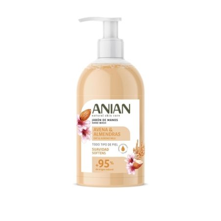 ANIAN Oat and Almond Hand Soap 500ml for Sensitive Skin with Oat and Almond Milk - 95% Natural Ingredients