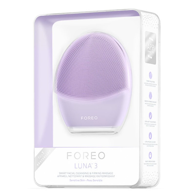 FOREO LUNA 3 Facial Cleansing Brush Sensitive Skin Anti Aging Face Massager Enhances Absorption of Facial Skin Care