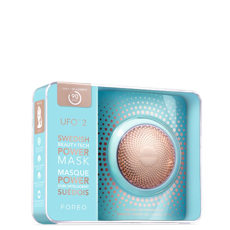 FOREO UFO 2 Mint Supercharged 2-Minute Facial Device with Warming, Cooling, Temperature Control, T-Sonic Massage, Full