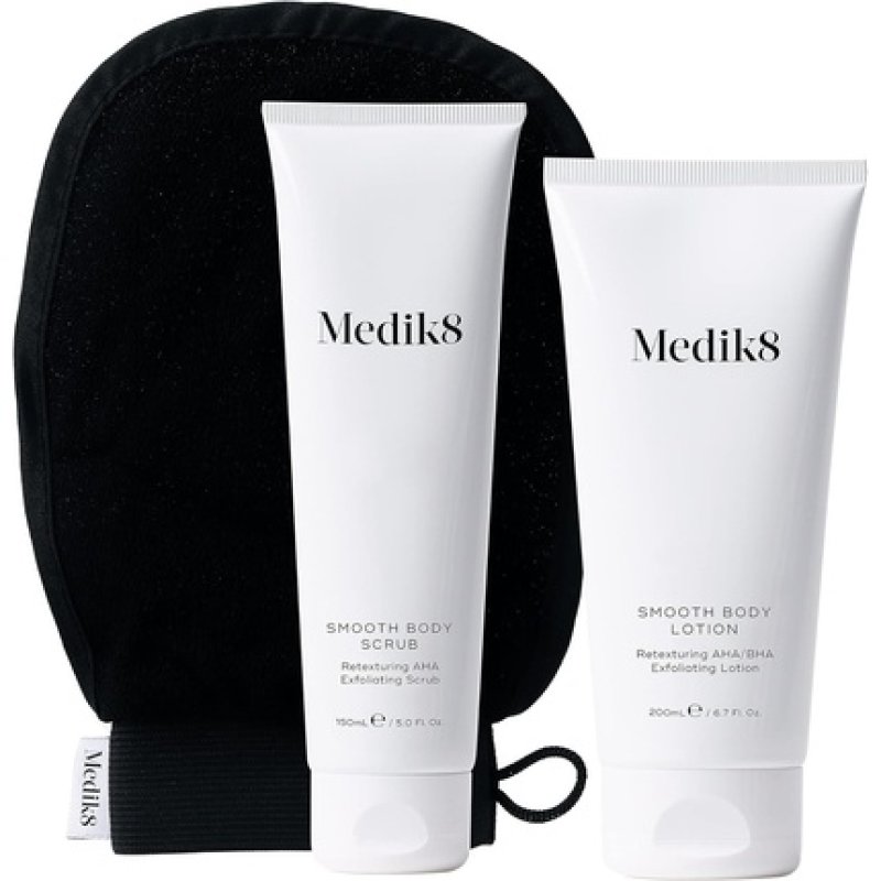 Medik8 Smooth Body Exfoliating Kit - AHA Exfoliating Scrub 150ml and Lotion 200ml