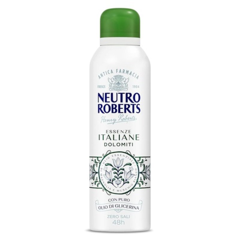 Neutro Roberts Dolomiti Deodorant Spray without Aluminum Salts with Essential Magnolia Oil and White Musk with Pure