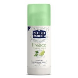 Neutro Roberts Deodorant Stick Fresh Green Green Tea and Lime Zero Aluminum Salts No Stains with Pure Glycerin Oil