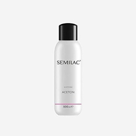 Semilac Acetone Remover for Hybrid UV LED Nail Polish 500ml - Dermatologically Tested Nail Cleaner for Manicure and