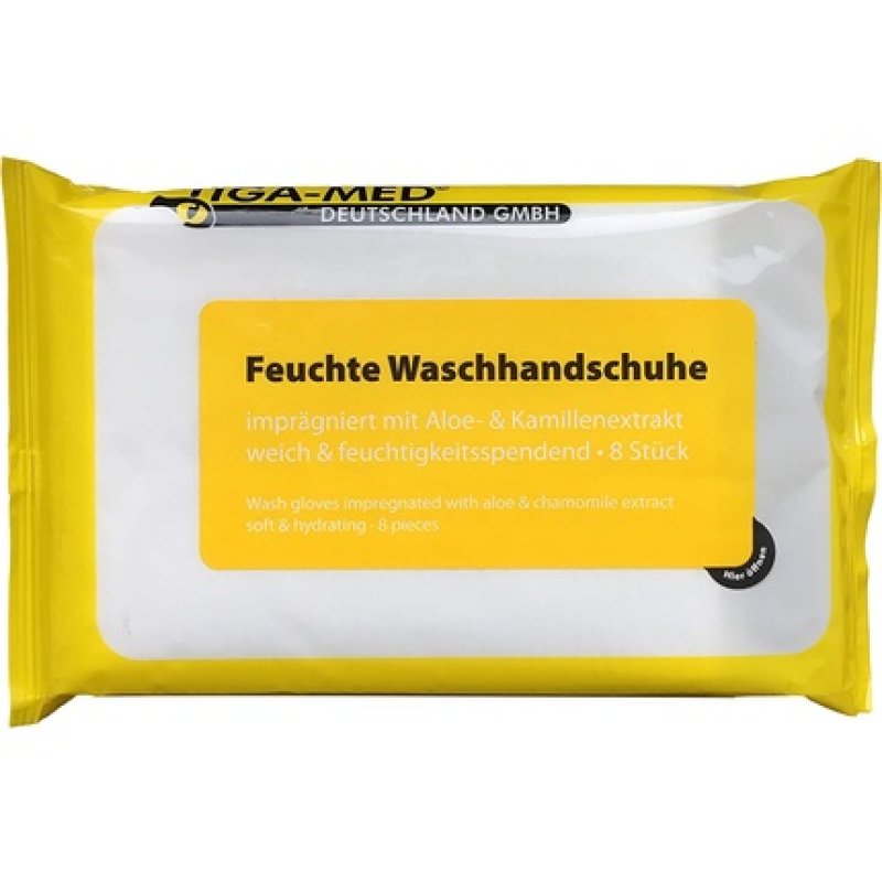 Washing Mitts Wet Disposable 8 Pieces Wash Mitts Impregnated with Aloe Vera