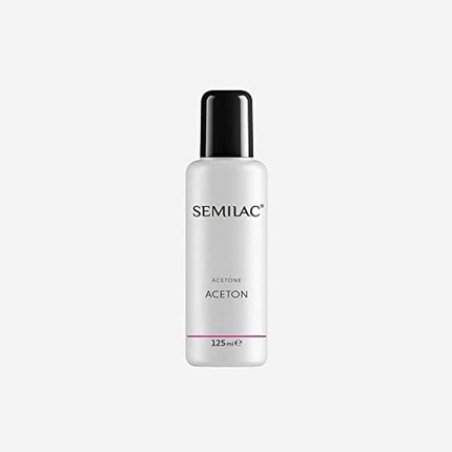 Semilac Acetone Nail Polish Remover 125ml for Hybrid UV LED Nail Polish - Dermatologically Tested Acteone Remover