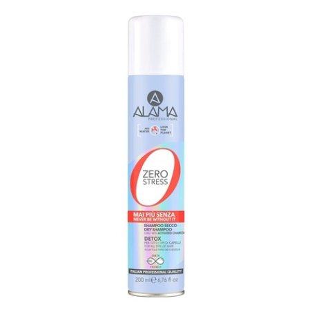 Alama Zero Stress Shampoo Dry Shampoo Cleansing and Detoxifying Shampoo with Activated Charcoal for Instant Clean Hair