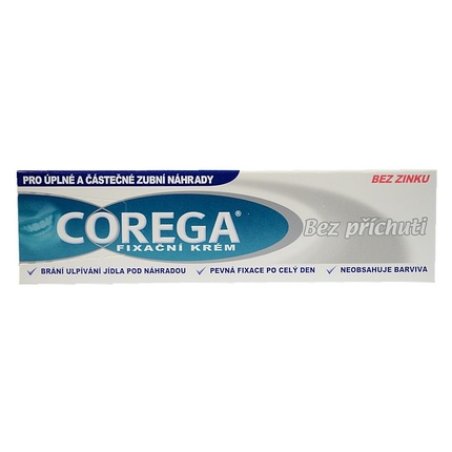 Corega Denture Adhesive Cream Flavorless Zinc Free 40g