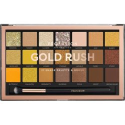 Profusion Cosmetics Gold Rush Eyeshadow Palette with 21 Shades and Free Pro Series Makeup Brush