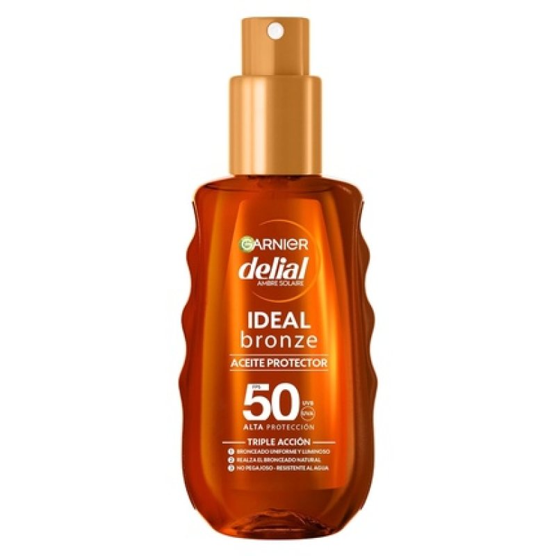 Delial Garnier IDEAL Bronze Protection Oil SPF 50 for an Even and Radiant Tan 150ml