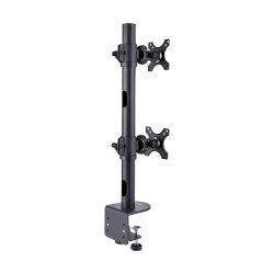StarTech.com Support de Bureau pour 2 Moniteurs Empilés Verticalement, Double 49", Poids total 32kg, Pince en C,