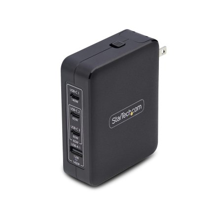 StarTech.com 140W USB-C Wall Charger, 3x USB-C/1x USB-A, PD 3.1 International GaN Power Adapter for MacBook/Dell