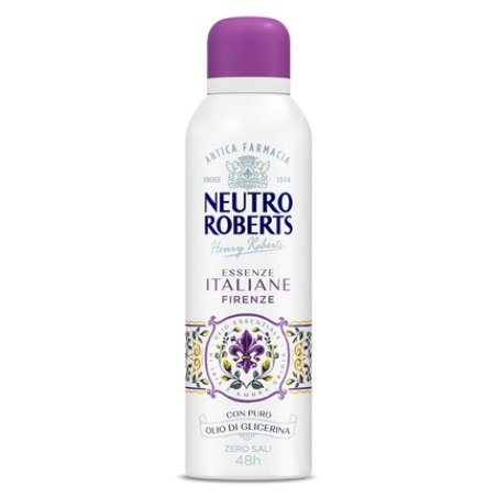 Neutro Roberts Firenze Deodorant Spray without Aluminum Salts Stain-Free with Essential Oil from Iris and Gray Amber
