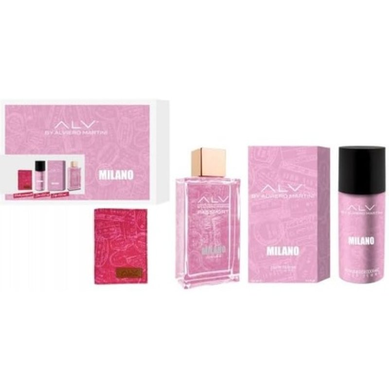 ALV By Alviero Martini Milano For Women Eau de Parfum 100ml Spray with Deodorant 150ml and Passport Holder