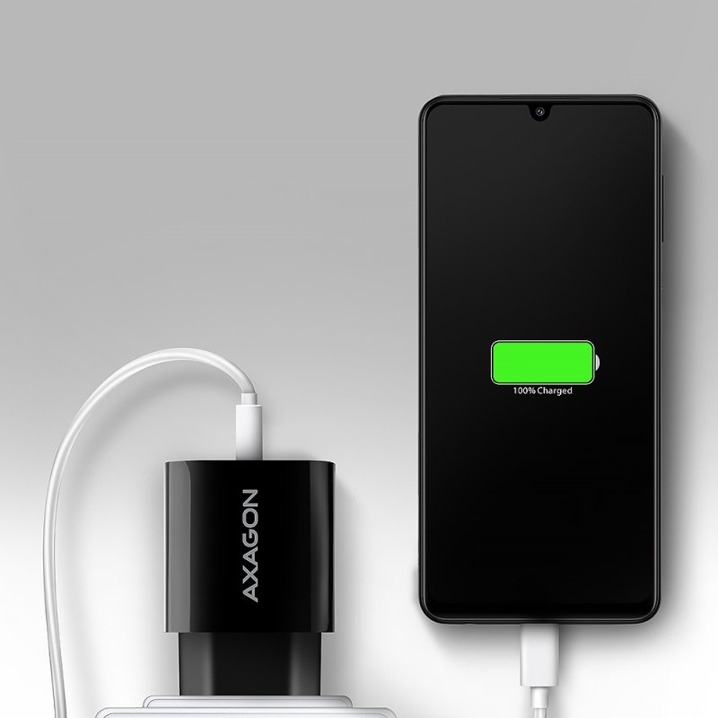 Axagon ACU-QC18 kroviklis jungiama tinkl QC 18W, 1x port USB-A, QC3.0/AFC/FCP/SMART Juoda Mobile phone, Power bank,