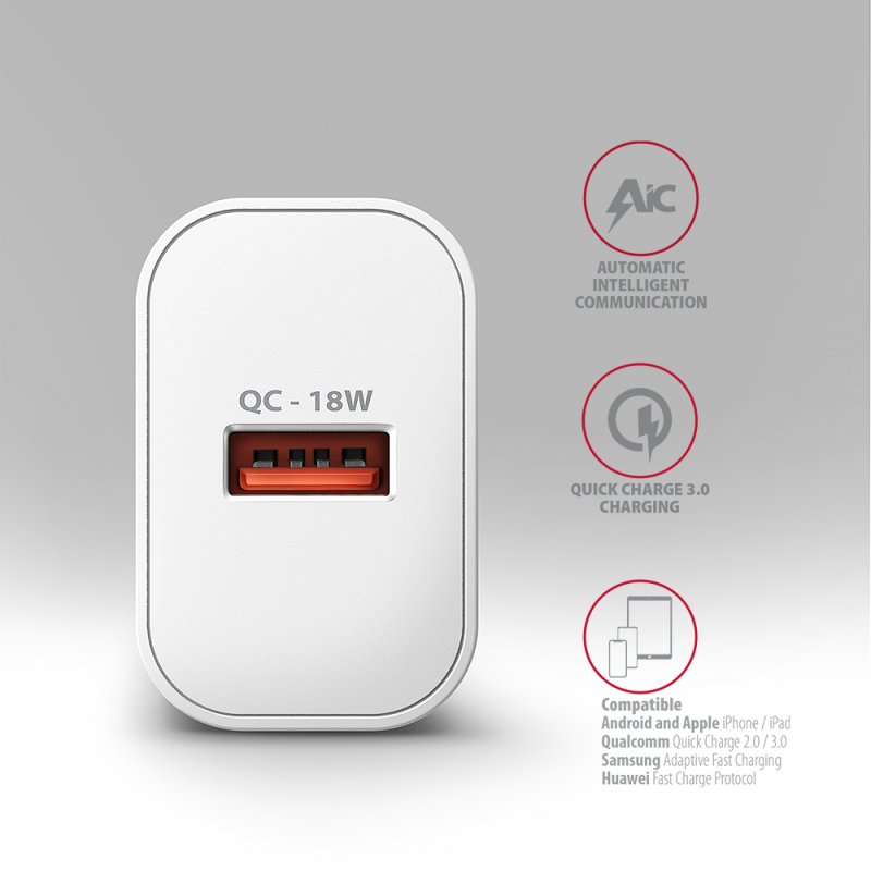 AXAGON ACU-QC18 Ladestecker, 18 W - weiß