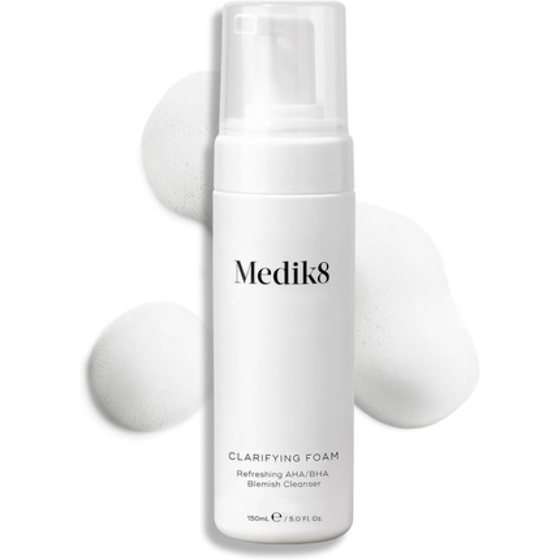 Medik8 Clarifying Foam Exfoliating AHA/BHA Facial Cleanser Purifying Decongesting Anti-Imperfection Hydrates Smooths
