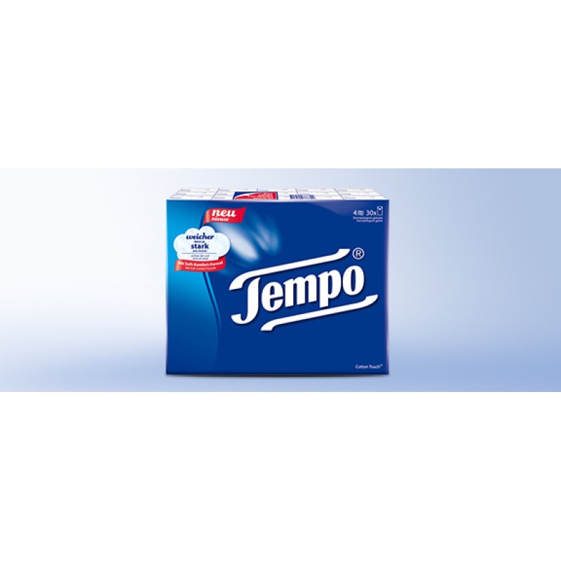 Tempo Classic Handkerchiefs 4-ply Paper Towels 30 x 10 Towels