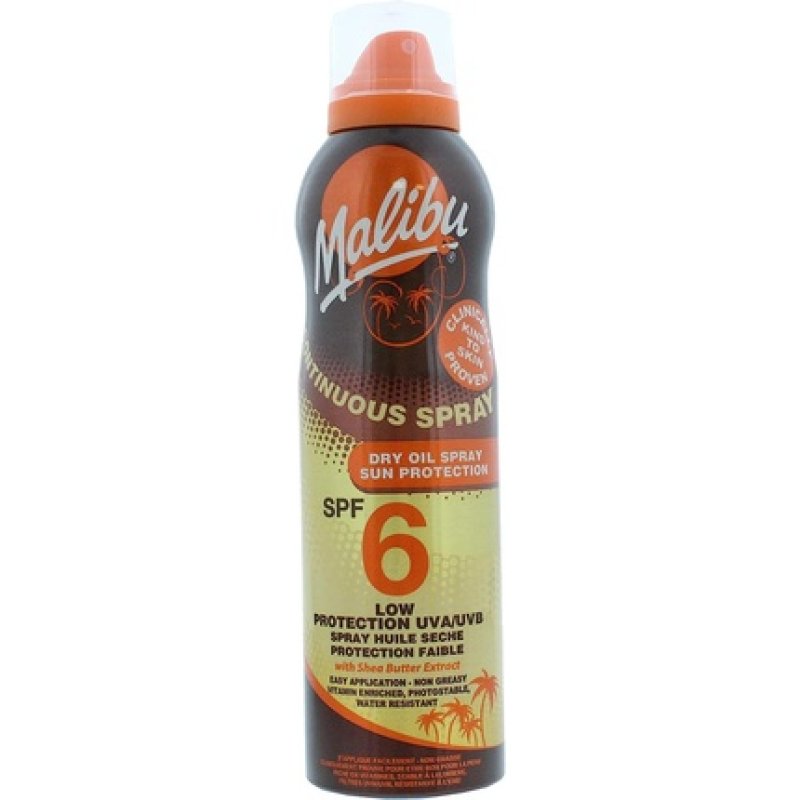 Malibu Sun SPF 6 Continuous Dry Oil Spray with Shea Butter Extract 175ml