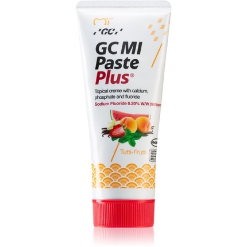 GC MI Paste Plus 35 ml - Protective Remineralizing Cream for Sensitive Teeth with Fluoride, Tutti Frutti Flavor
