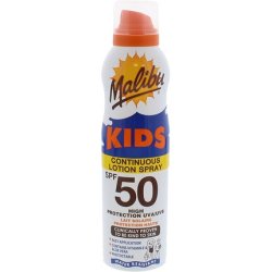 Malibu Kids High Protection Water Resistant SPF 50 Sun-Screen Continuous Lotion Spray 175ml