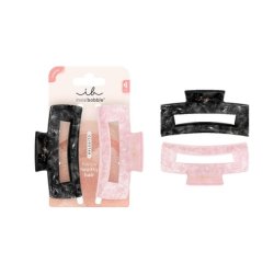 invisibobble Clipstar Eclipse Glossy Hair Clip Black & Pink for Thick & Curly Hair Strong Hold and Hair-Friendly