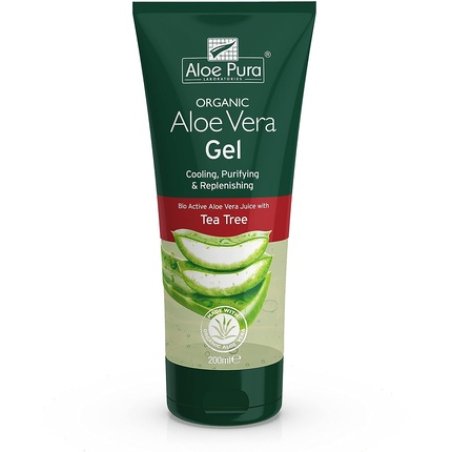 Aloe Pura Organic Aloe Vera Gel with Tea Tree Cooling and Purifying 200ml