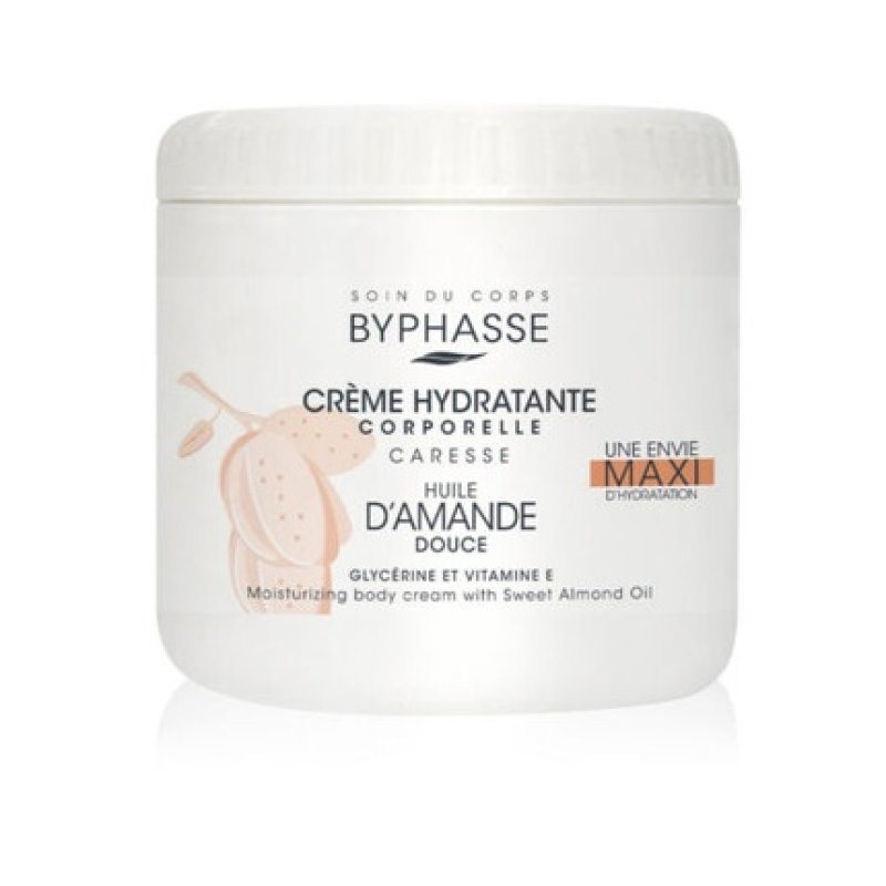 Byphasse Body Cosmetics Unisex Moisturizing Cream with Sweet Almond 500ml