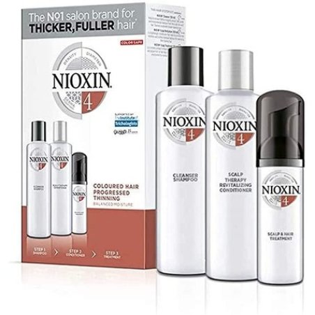 Nioxin 3-Step Kit System 4 Colored Hair and Scalp Care Treatment - Shampoo 150ml, Conditioner 150ml, Treatment 40ml