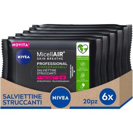 Nivea Micellar Water Professional 20 Waterproof Make-up Remover Wipes Sensitive Skin and Eyes