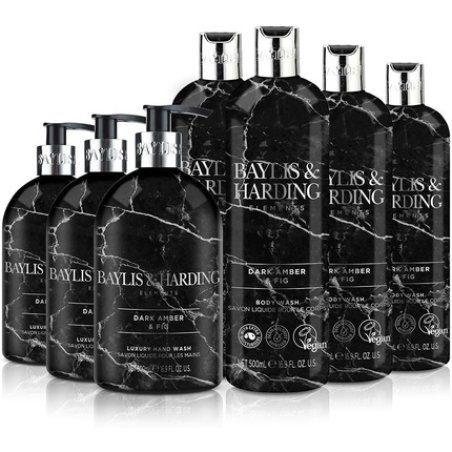 Baylis & Harding Elements Dark Fig & Amber Toiletries Bundle Hand Wash 500ml Body Wash 500ml