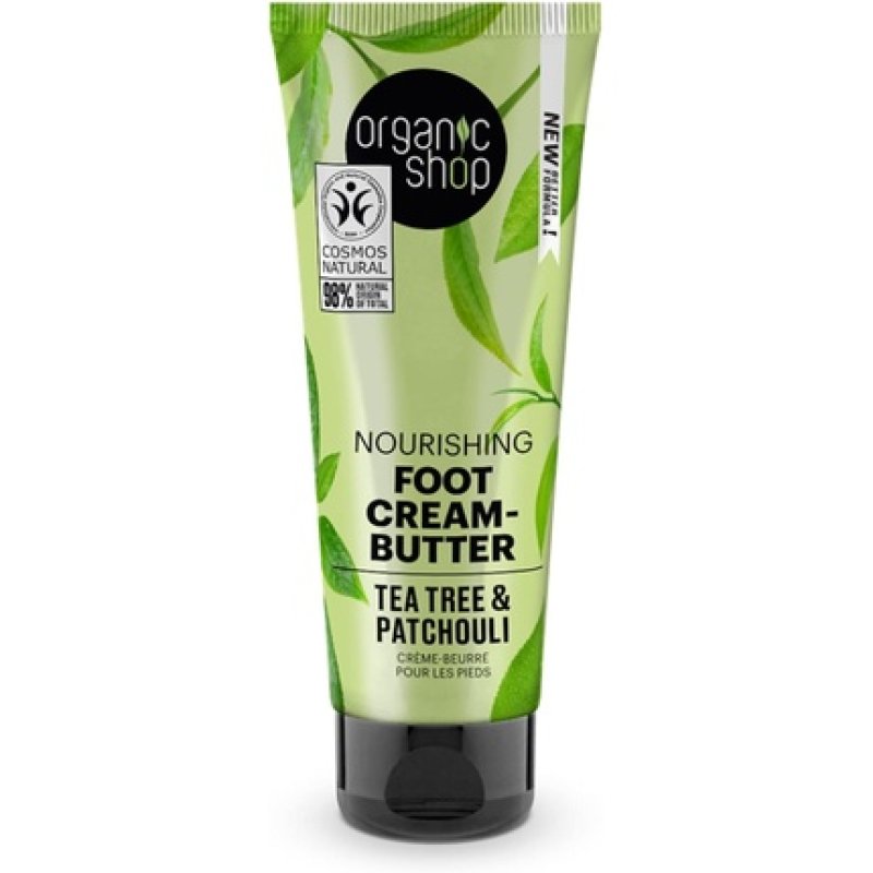 Organic Shop Nourishing Foot Cream Butter Tea Tree and Patchouli 75ml