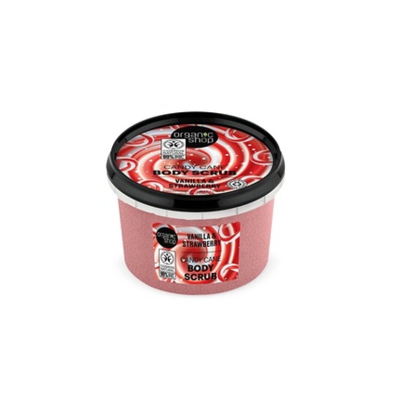 Natura Siberica Shop Candy Cane Body Scrub Vanilla and Strawberry 250ml Red
