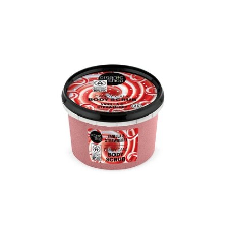 Natura Siberica Shop Candy Cane Body Scrub Vanilla and Strawberry 250ml Red