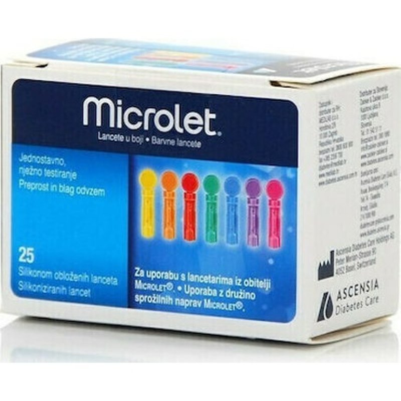 Bayer Microlet Colored Lancets - 25 Count