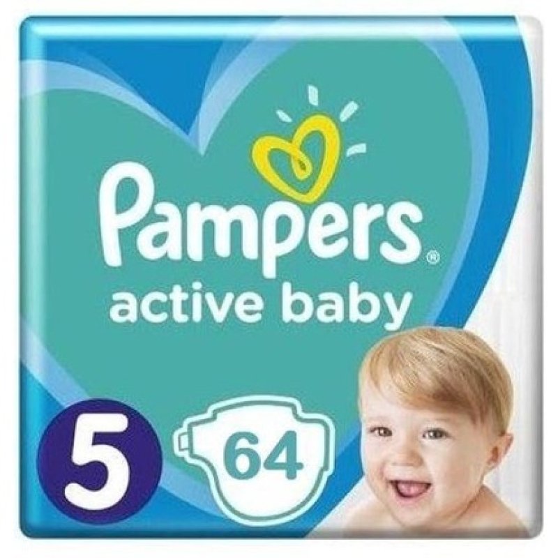 Pampers Active Baby Size 5 - 64 Diapers