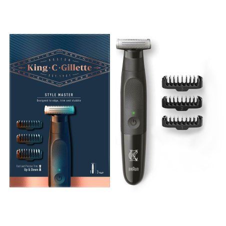 King C. Gillette Style Master Beard Trimmer for Men with 1 Interchangeable 4D Blade and 3 Interchangeable Comb